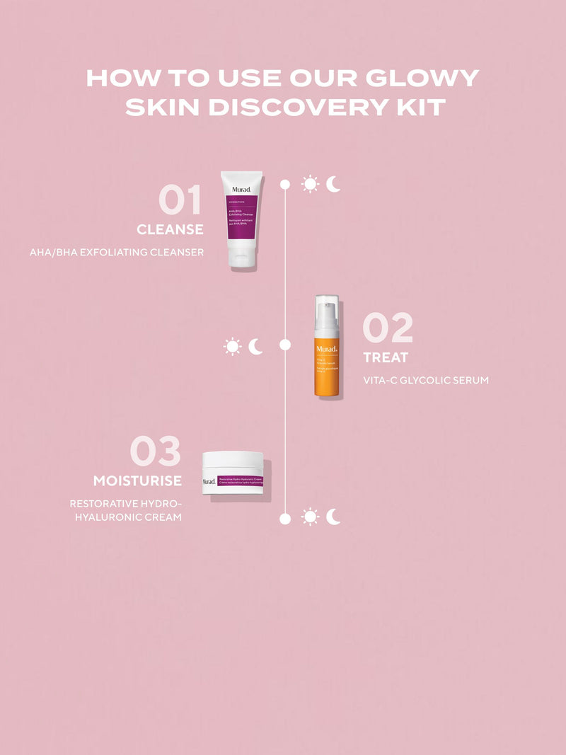 Murad Glowy Skin Discovery Kit Skincare Set, imported from the UK