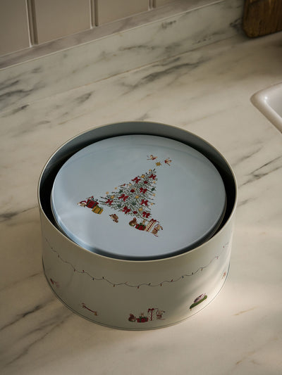 Sophie Allport Grey Blue Cosy Christmas Cake Tins Set of 3