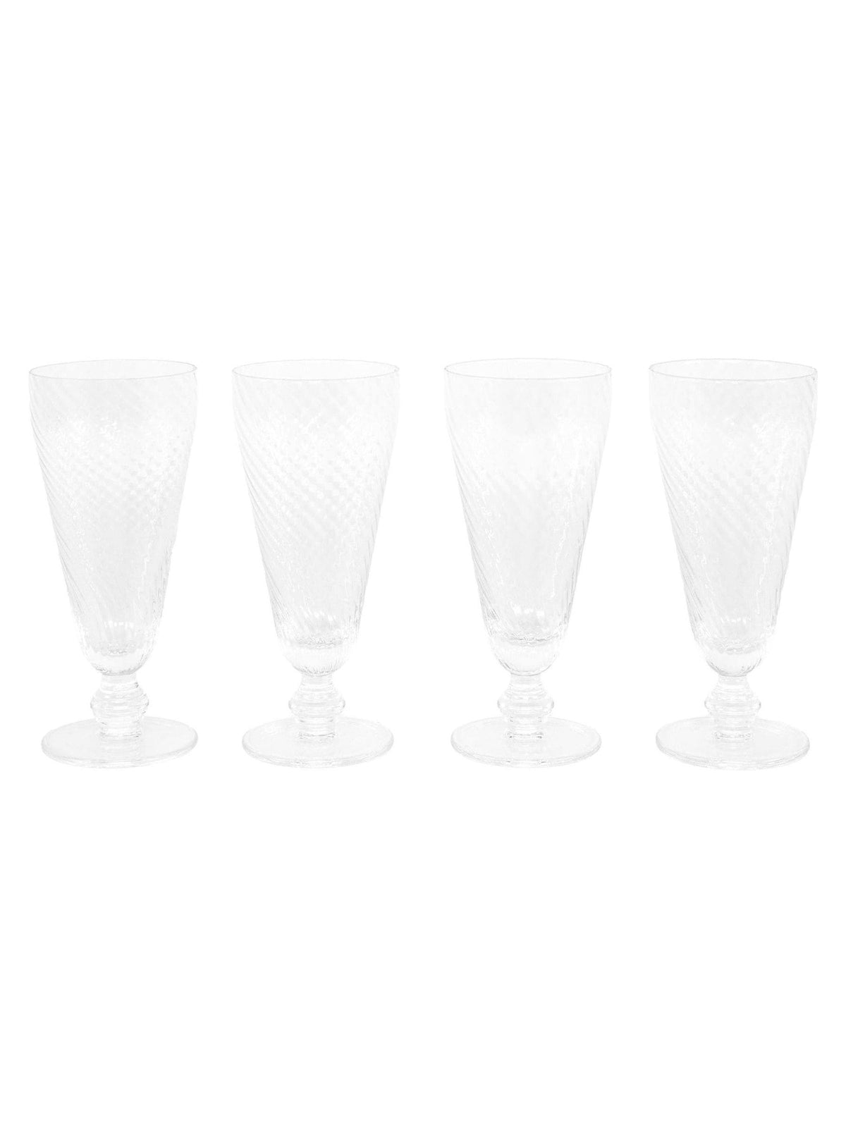 Clear swirl flute glasses set of 4, UK version