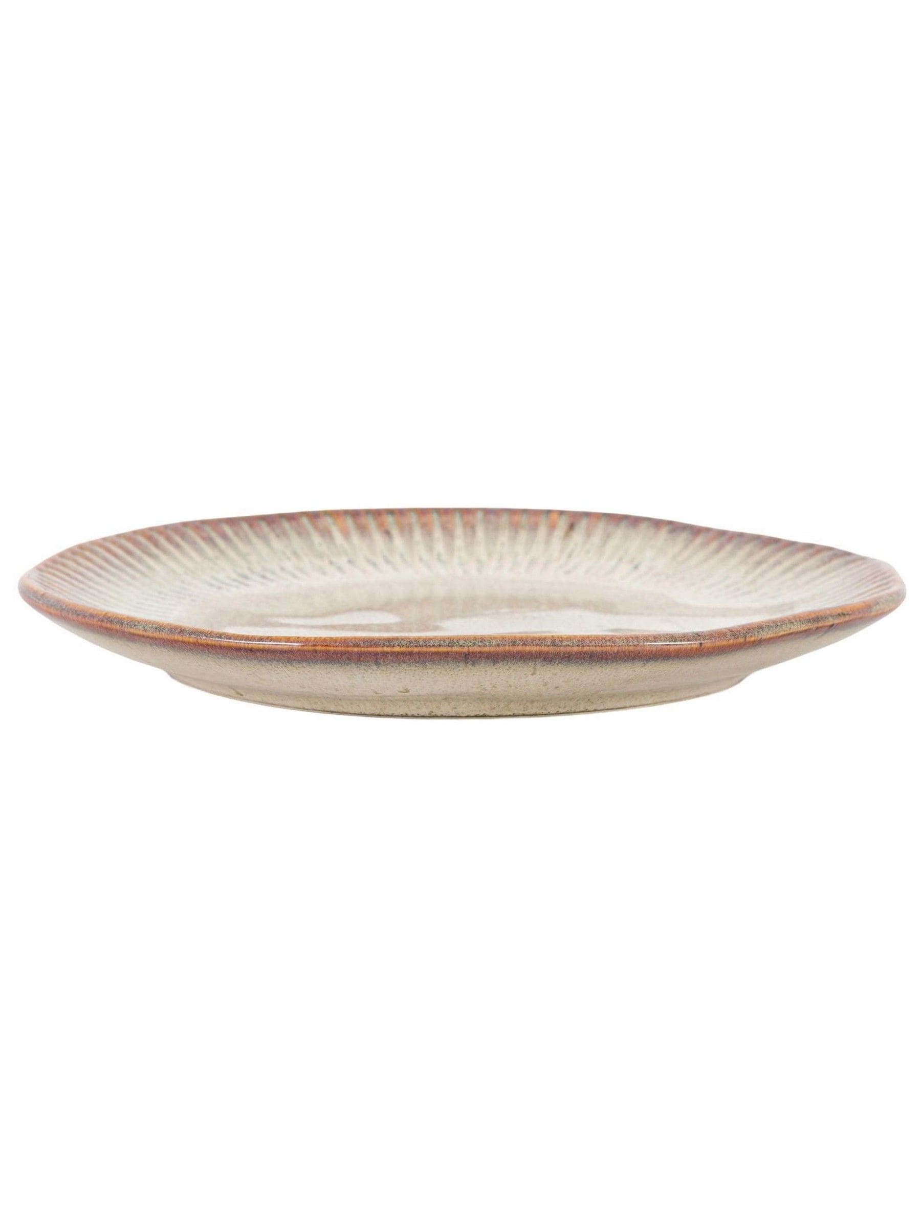 Gallery Home Stone Rita Ridged ceramic side plates set of four 22cm, UK version