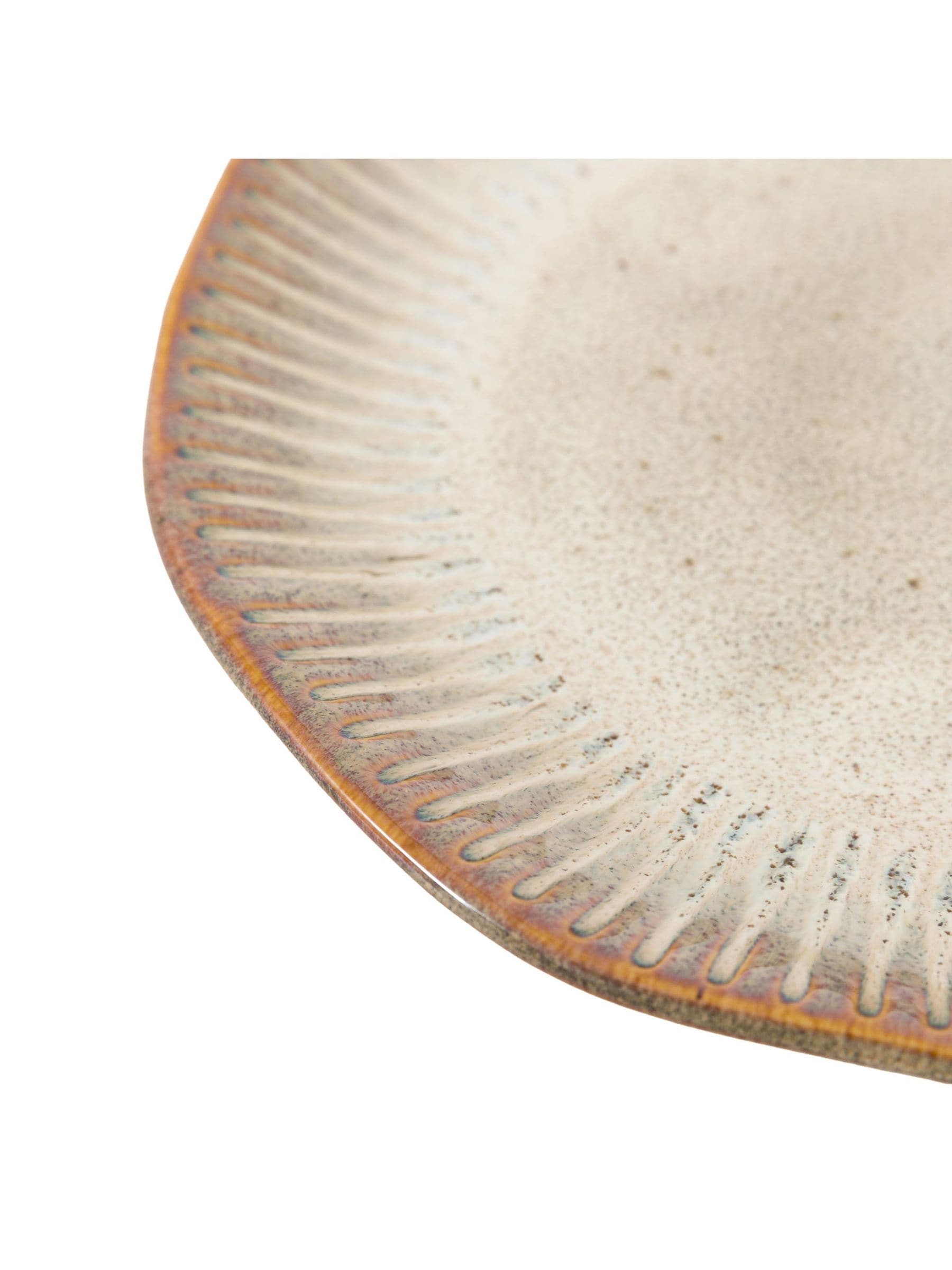 Gallery Home Stone Rita Ridged ceramic side plates set of four 22cm, UK version