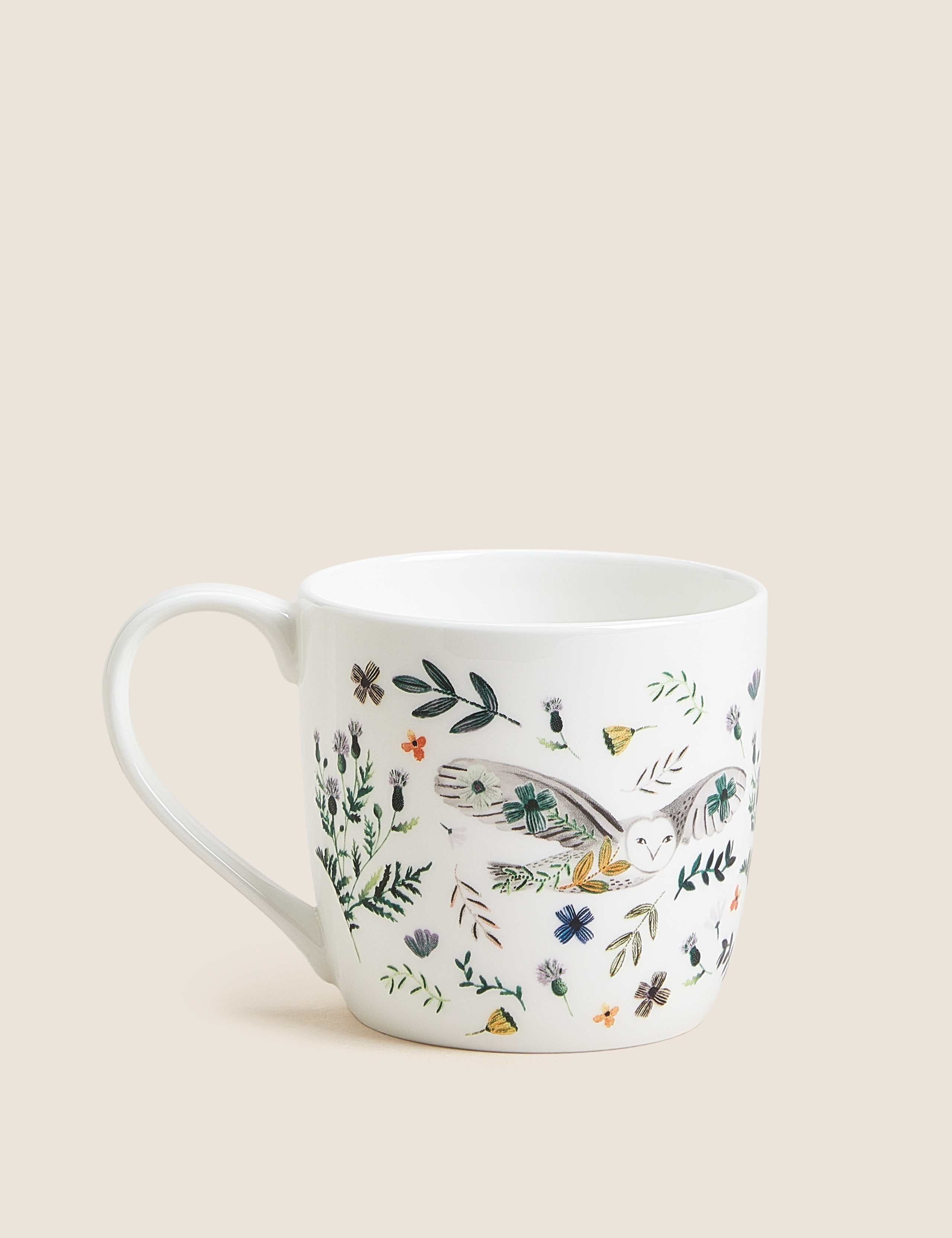 Woodland owl ceramic mug 380ml (British brand)