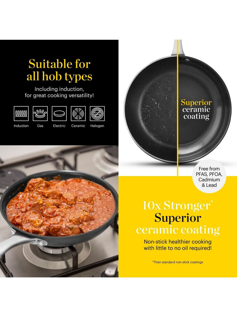 GOOD FOOD Grey Hard Anodized Non-Stick Frying Pan 24cm, UK version