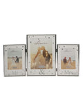 Amore by Juliana silver triple photo frame with Mr & Mrs design, 22cm x 40cm x 1cm (British brand)