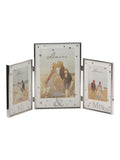Amore by Juliana silver triple photo frame with Mr & Mrs design, 22cm x 40cm x 1cm (British brand)