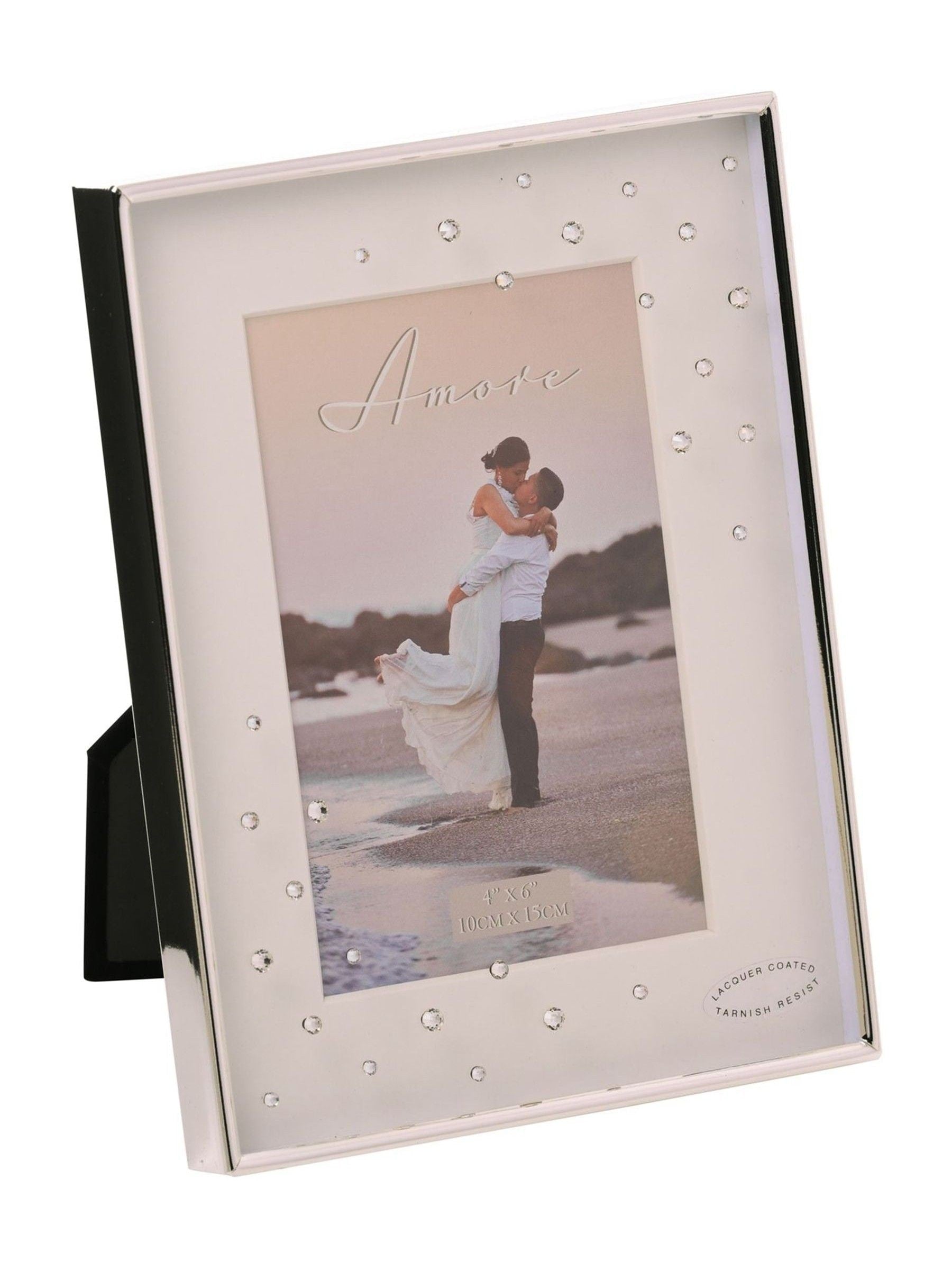 Widdop silver Amore box frame with crystals 4 x 6 (British brand)