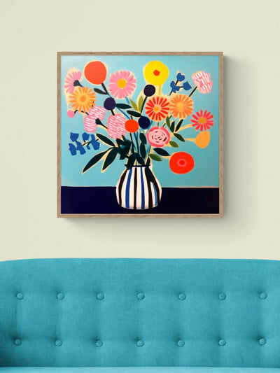 Artko Birch Floral Print Flourish by Lazar Studio Framed Art 60x60cm