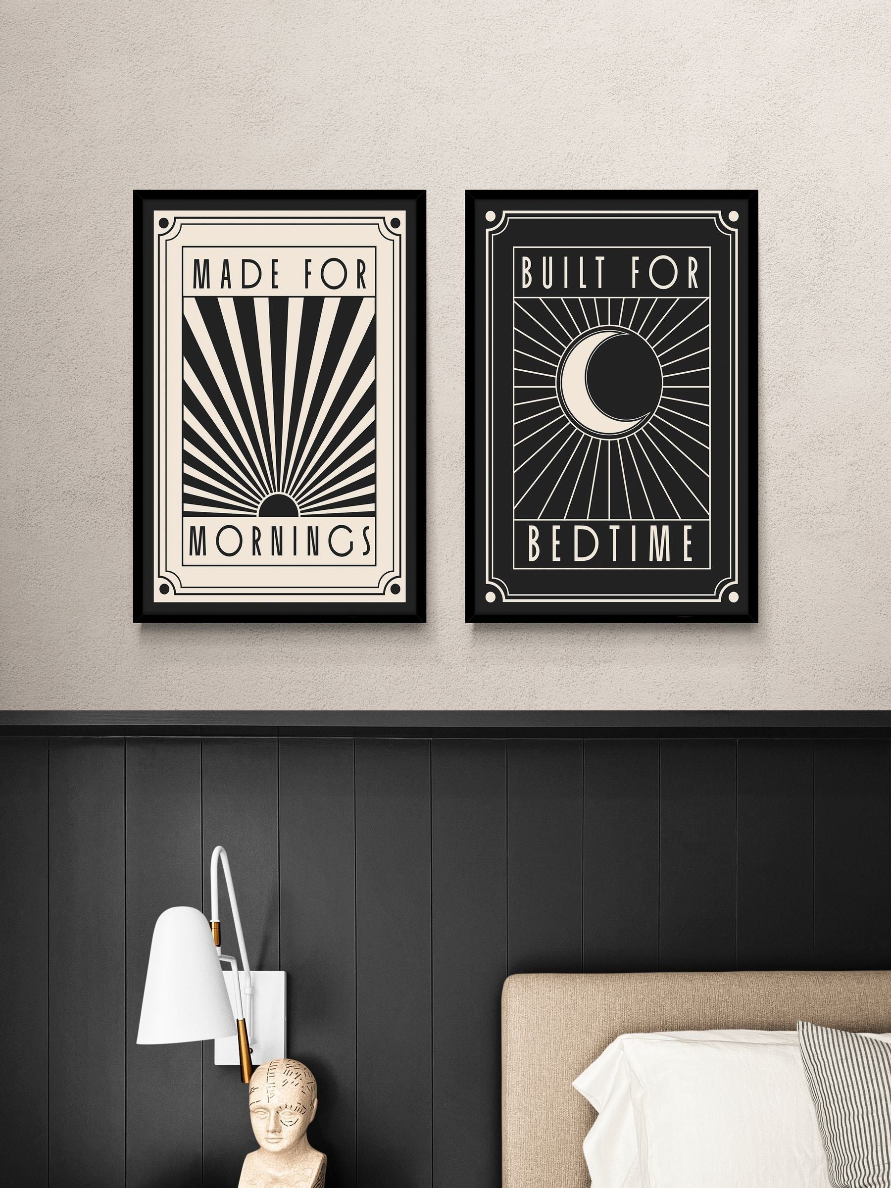Artko black made for mornings framed art 62cm x 42cm - British product