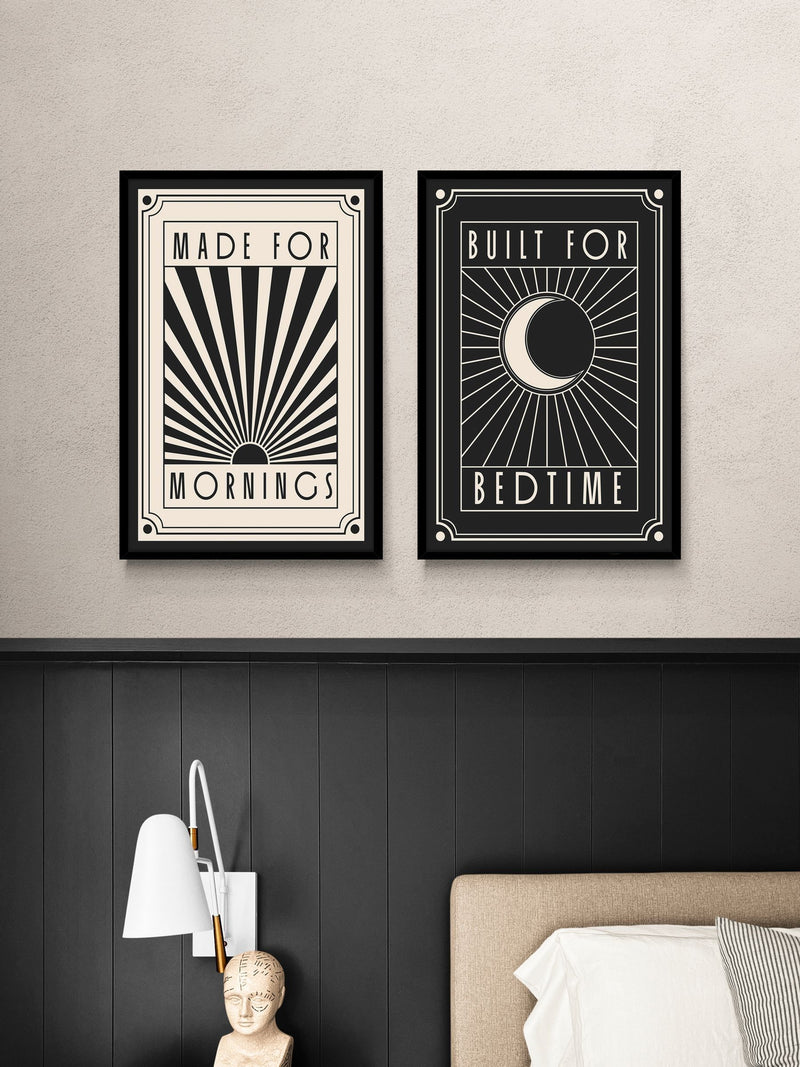 Artko black made for mornings framed art 62cm x 42cm - British product