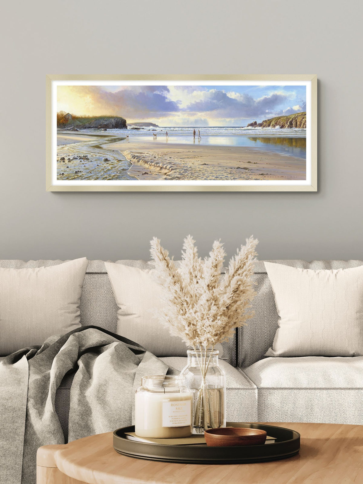 Artko Champagne Evening Glow by Duncan Palmar framed art 44x104cm - British product