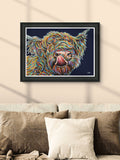 Artko Black Highland Smooch framed art 59cm x 79cm - British product