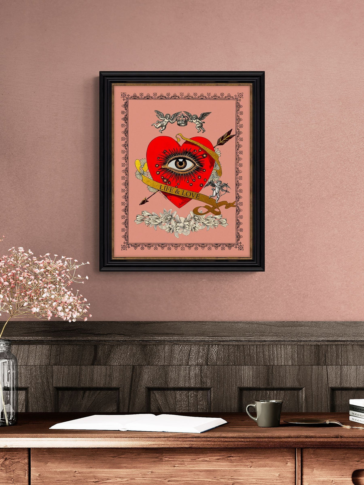 Artko Life and Love black framed art 57x47x2cm - British product