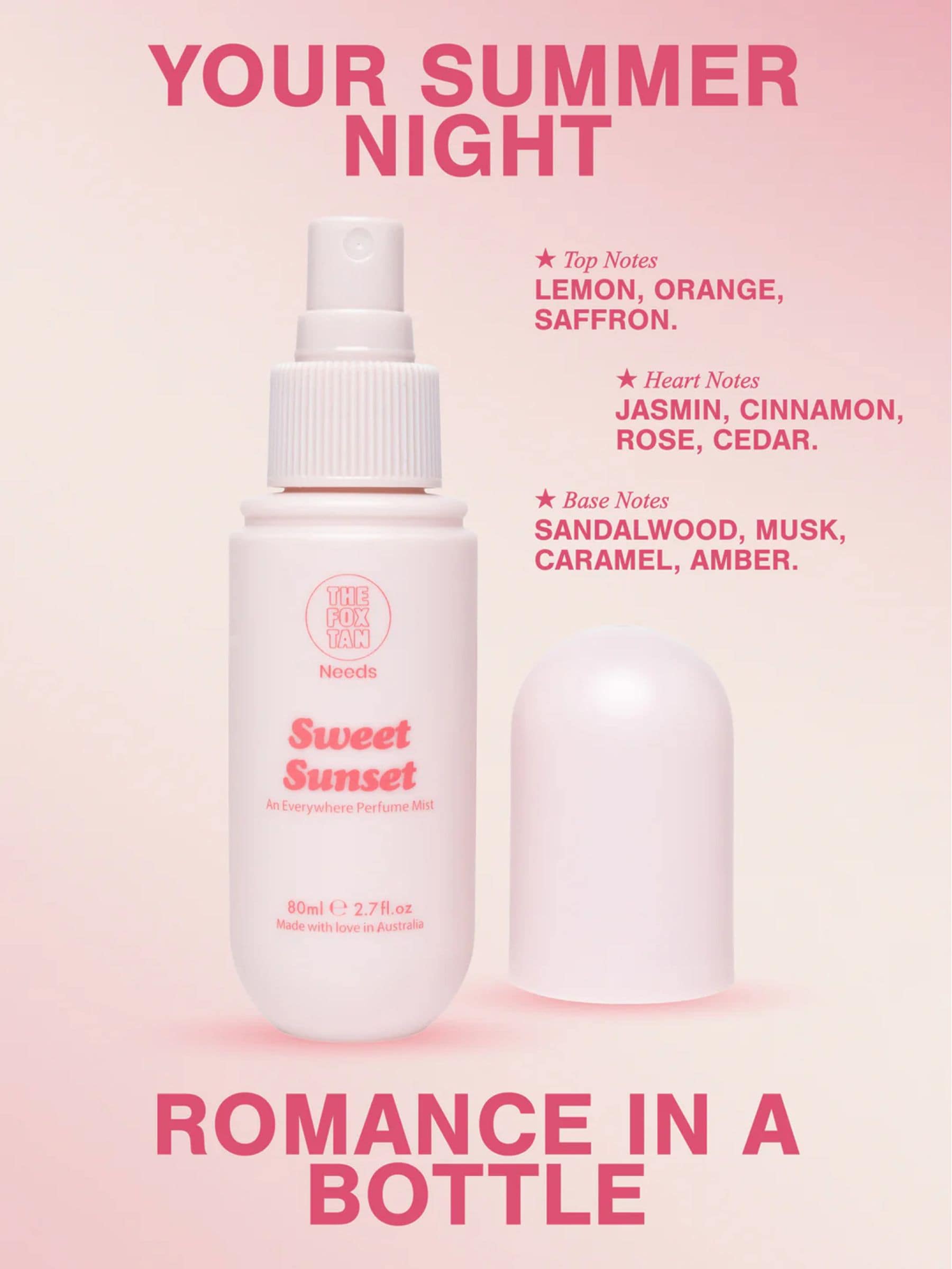 The Fox Tan Pink Everywhere Perfume & Body Mist 80ml (British brand)