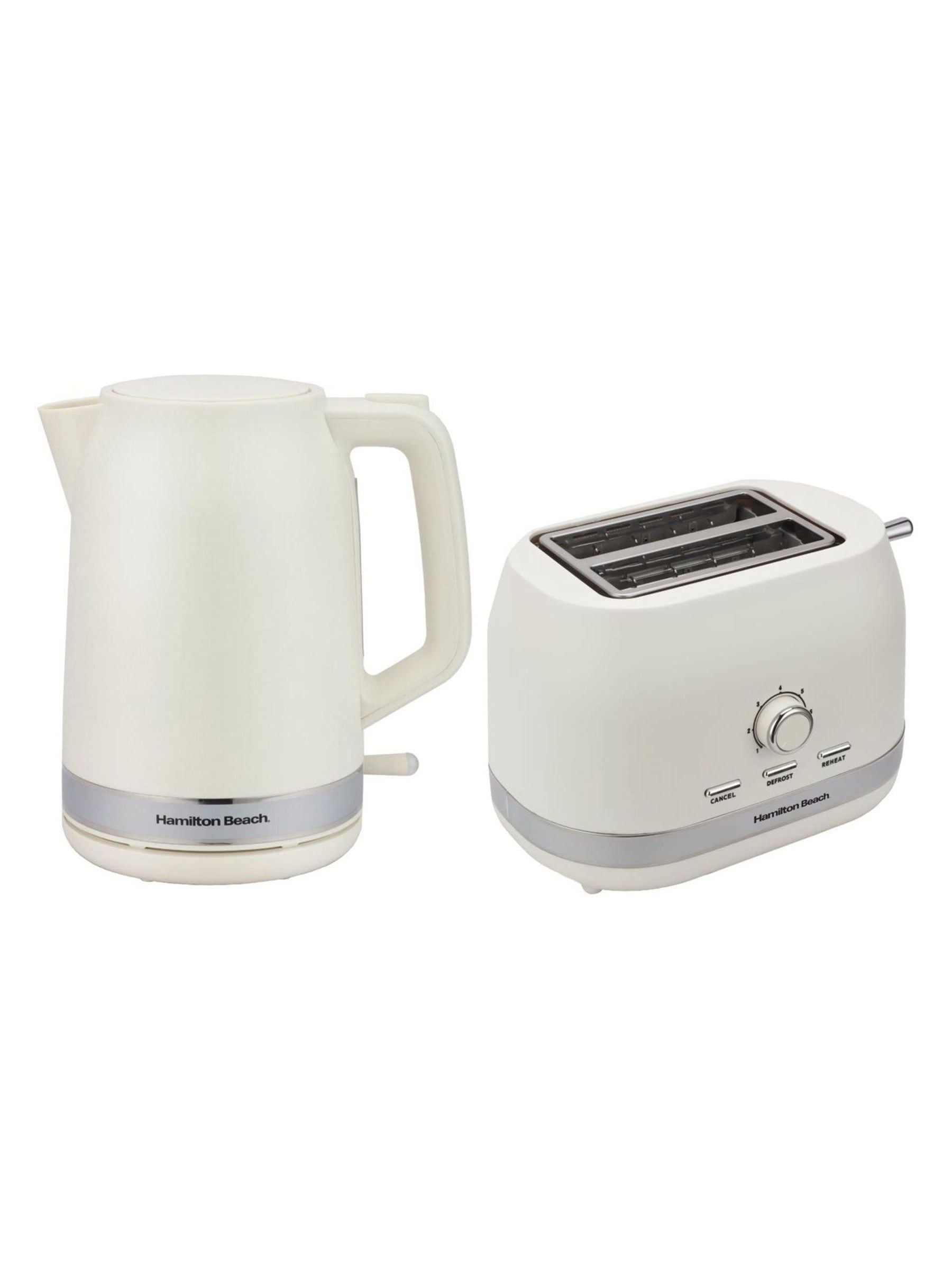 Hamilton Beach Breakfast Kettle and Toaster Set Cream, imported from the UK