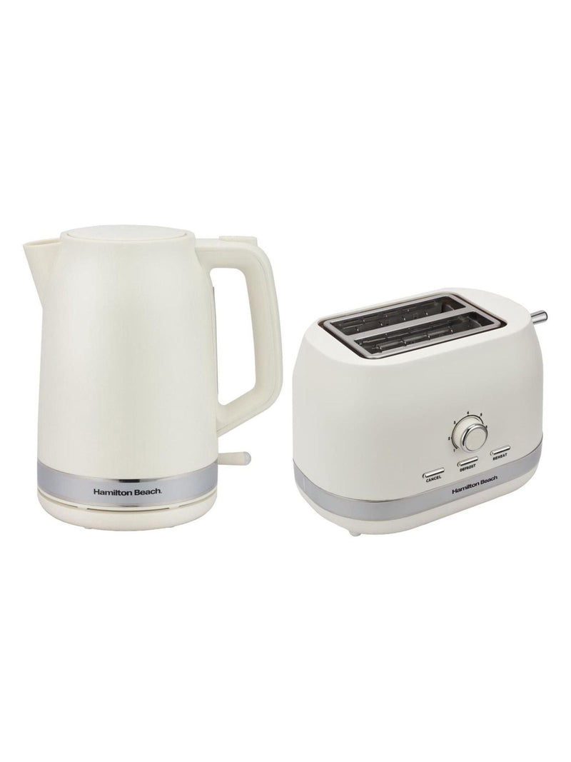 Hamilton Beach Breakfast Kettle and Toaster Set Cream, imported from the UK
