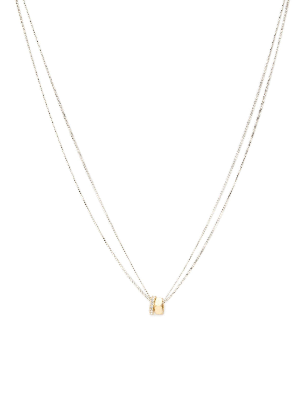 AllSaints Gold Tone Signature Hexagon Bolt Pendant Necklace