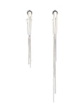 AllSaints Silver Tone Bolt Swag Chain Hoop Asymmetrical Earrings