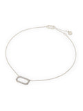 AllSaints silver tone stone hexagon pendant necklace 406mm - British product