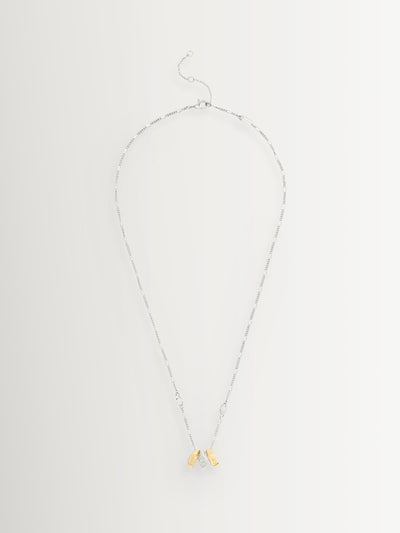 Coach Gold Tone Signature Signet Rondelle Pendant Necklace
