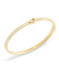 Neutral Chalk Enamel Bangle Bracelet 16.5cm Long with Sculpted C Hardware