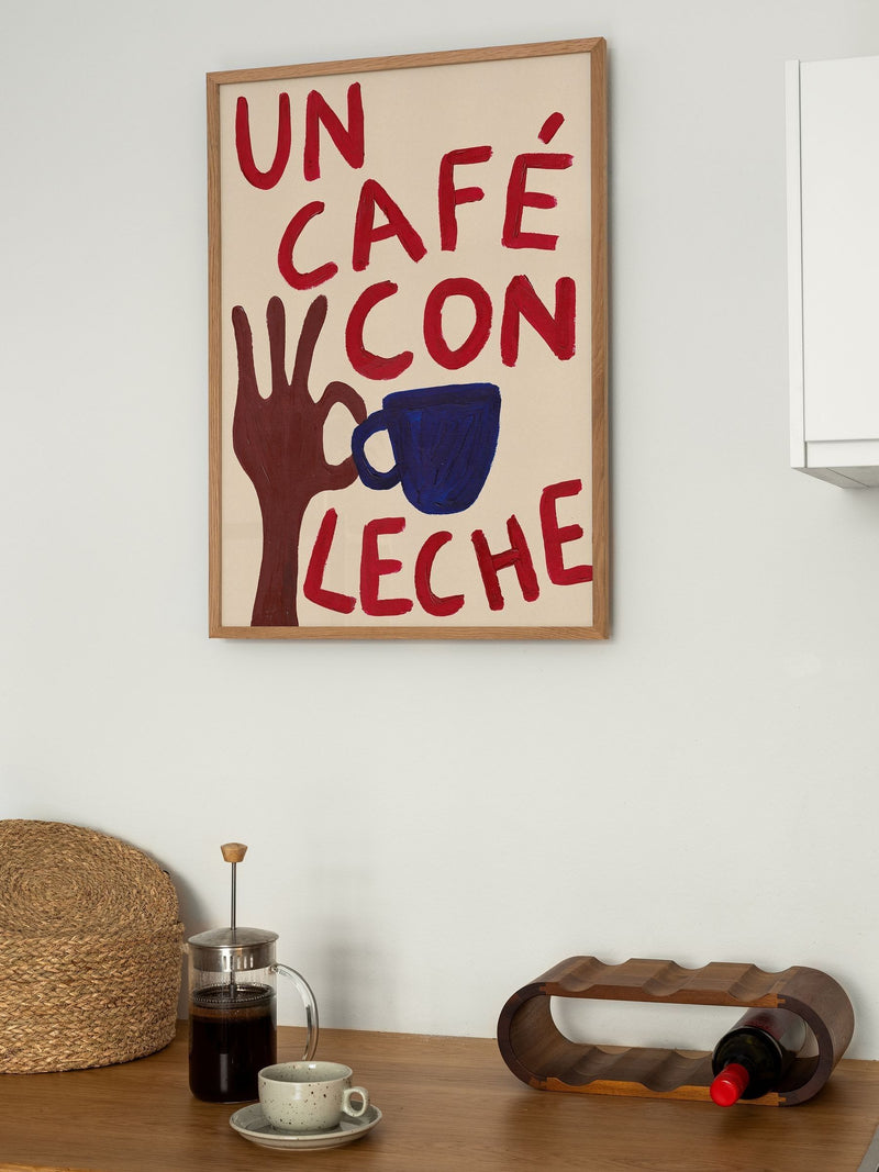 We Are Proper Good Red Un Café Con Leche art print (British brand)