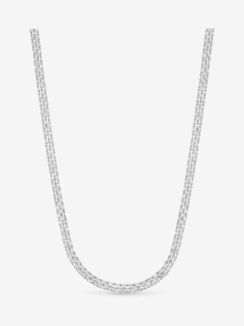 Jon Richard Silver Tone Cubic Zirconia Baguette Necklace