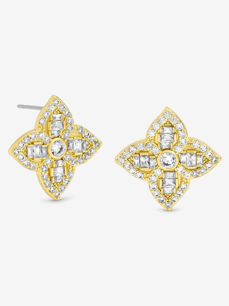 Jon Richard crystal clover earrings 20mm, UK version