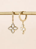 Jon Richard gold tone clover earrings 14mm x 24mm, UK version