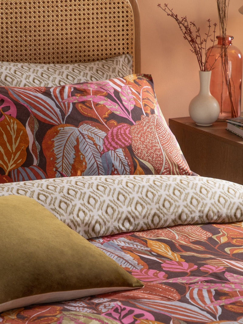 Copper glow Utopia reversible duvet cover and pillowcase set - British product