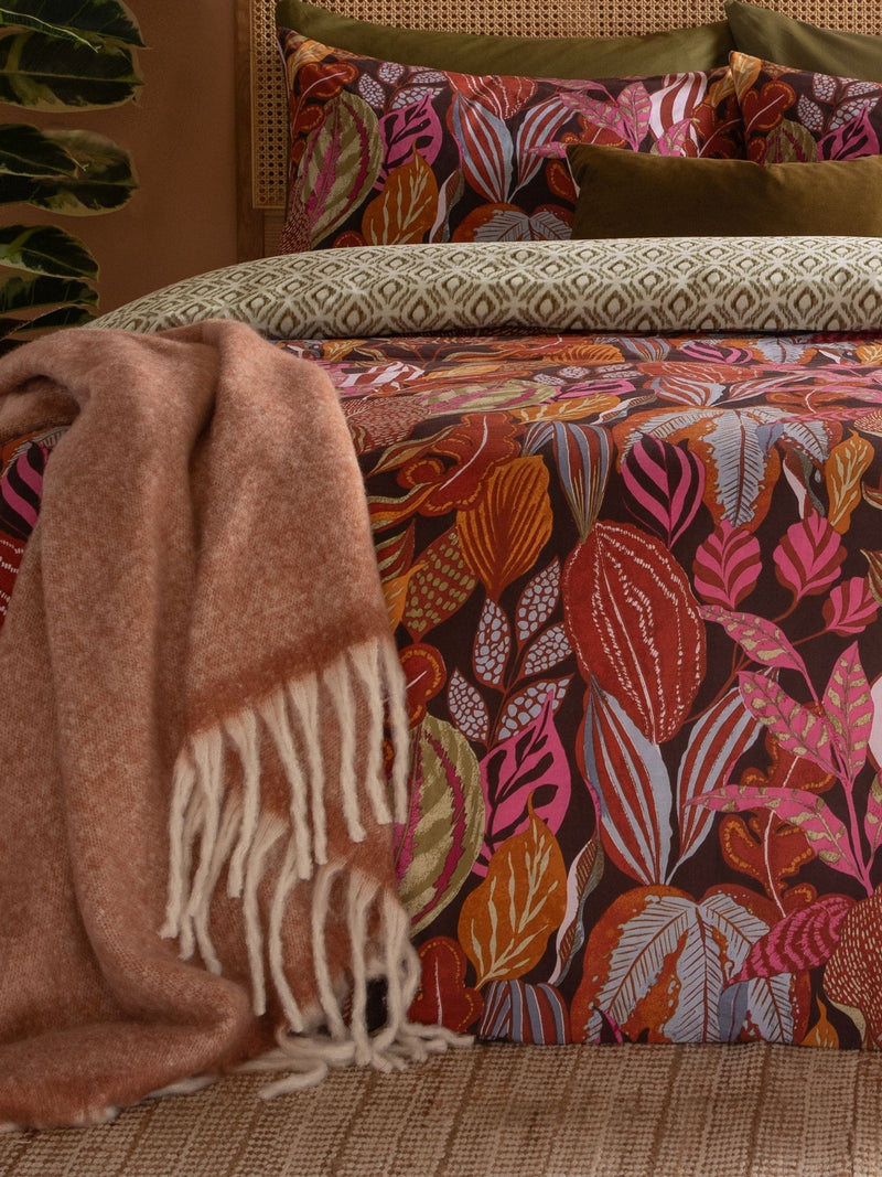 Copper glow Utopia reversible duvet cover and pillowcase set - British product