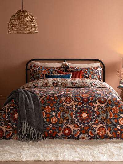 Furn Denim Blue Kinfolk Reversible Duvet Cover and Pillowcase Set
