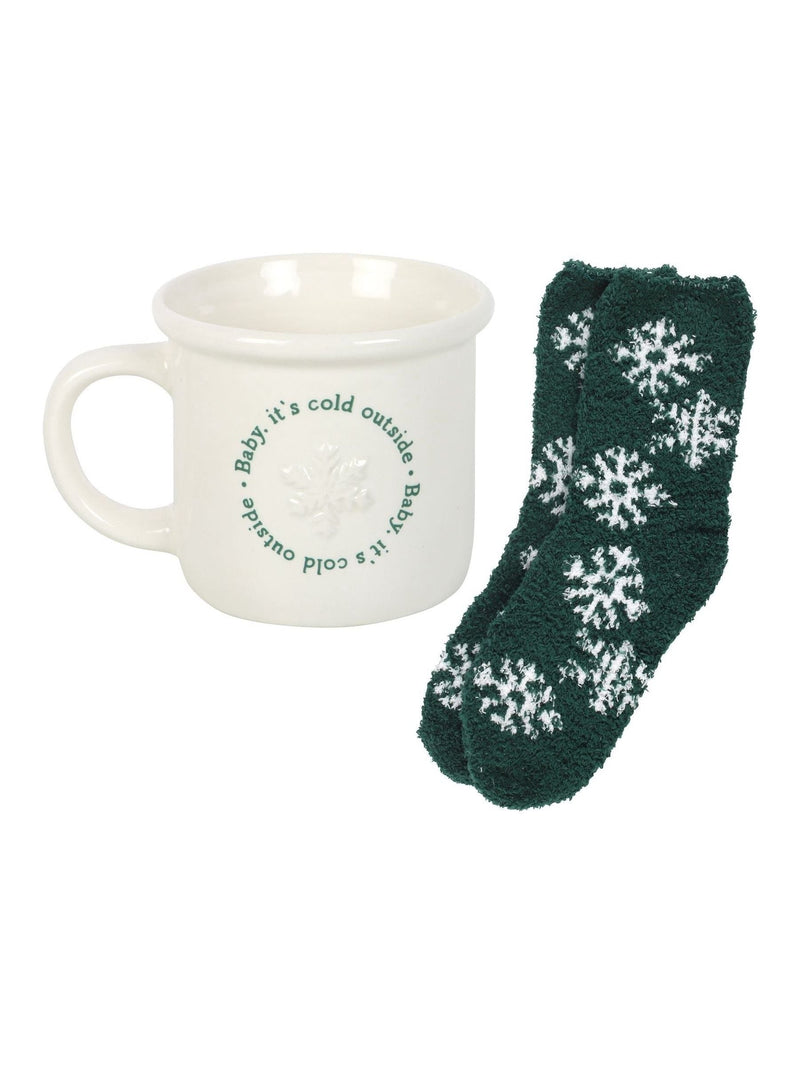 Something Different white mug and socks set (British brand)