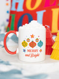 Something Different White Merry and Bright Bauble Mug 450ml (British brand)