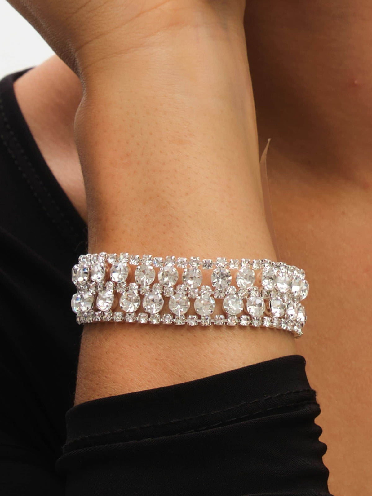 Mood Silver Tone Crystal Mixed Stone Bracelet