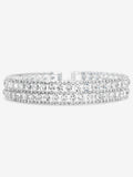 Silver Tone Crystal Mixed Stone Statement Choker Necklace with Lobster Clasp and Extender