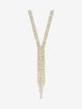Gold Tone Crystal Multi-Row Y Statement Necklace with Lobster Clasp