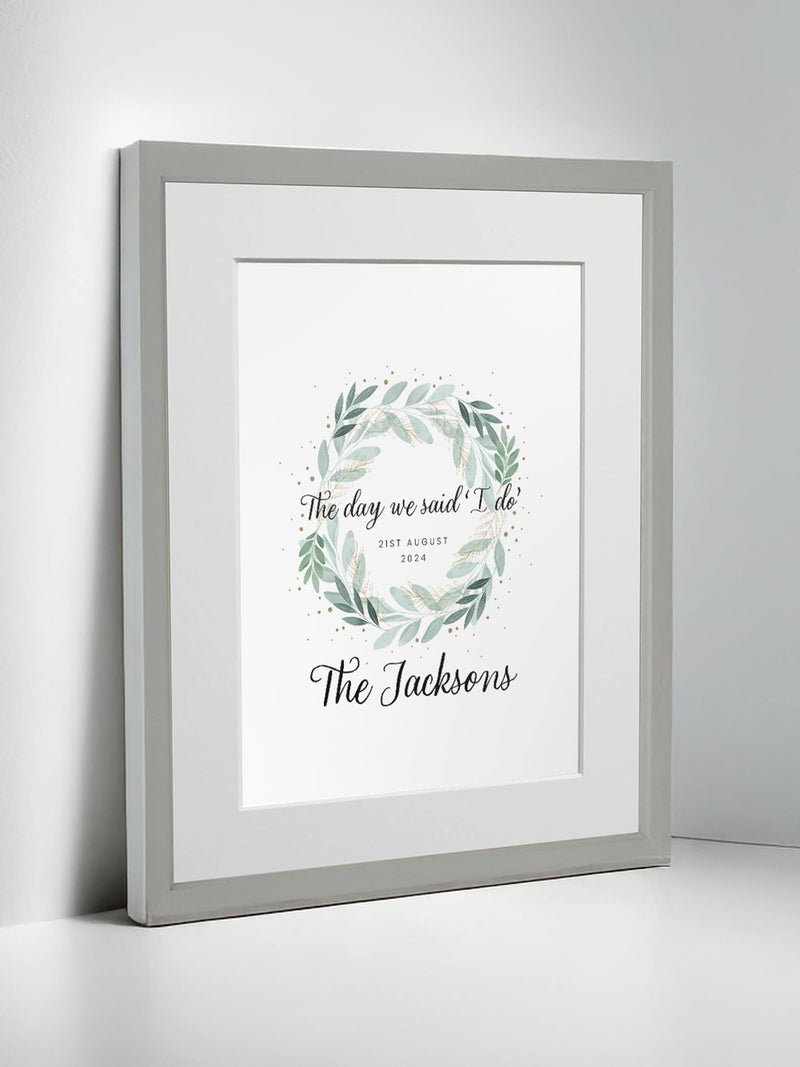 Personalised Anniversary “I Do” Keepsake Framed Print by Jonnys Sister