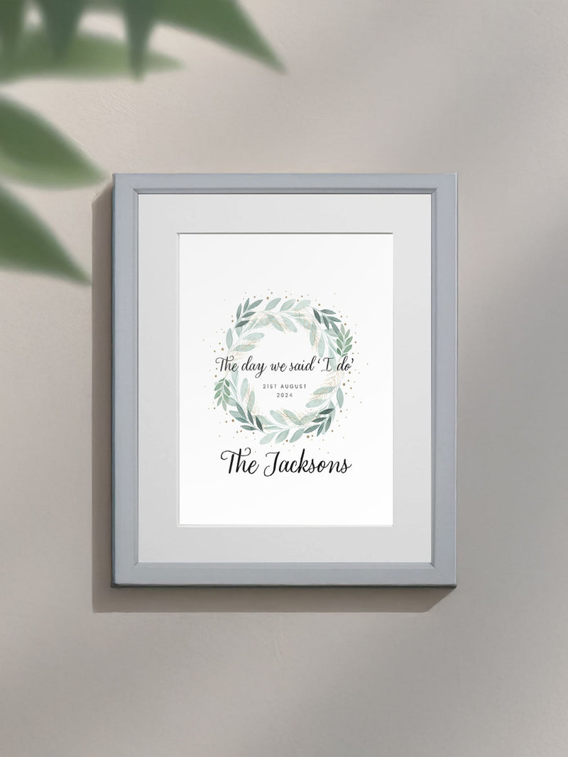 Personalised Anniversary “I Do” Keepsake Framed Print by Jonnys Sister