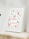 Personalised On The Day You Were Born Woodland Framed Print by Jonnys Sister