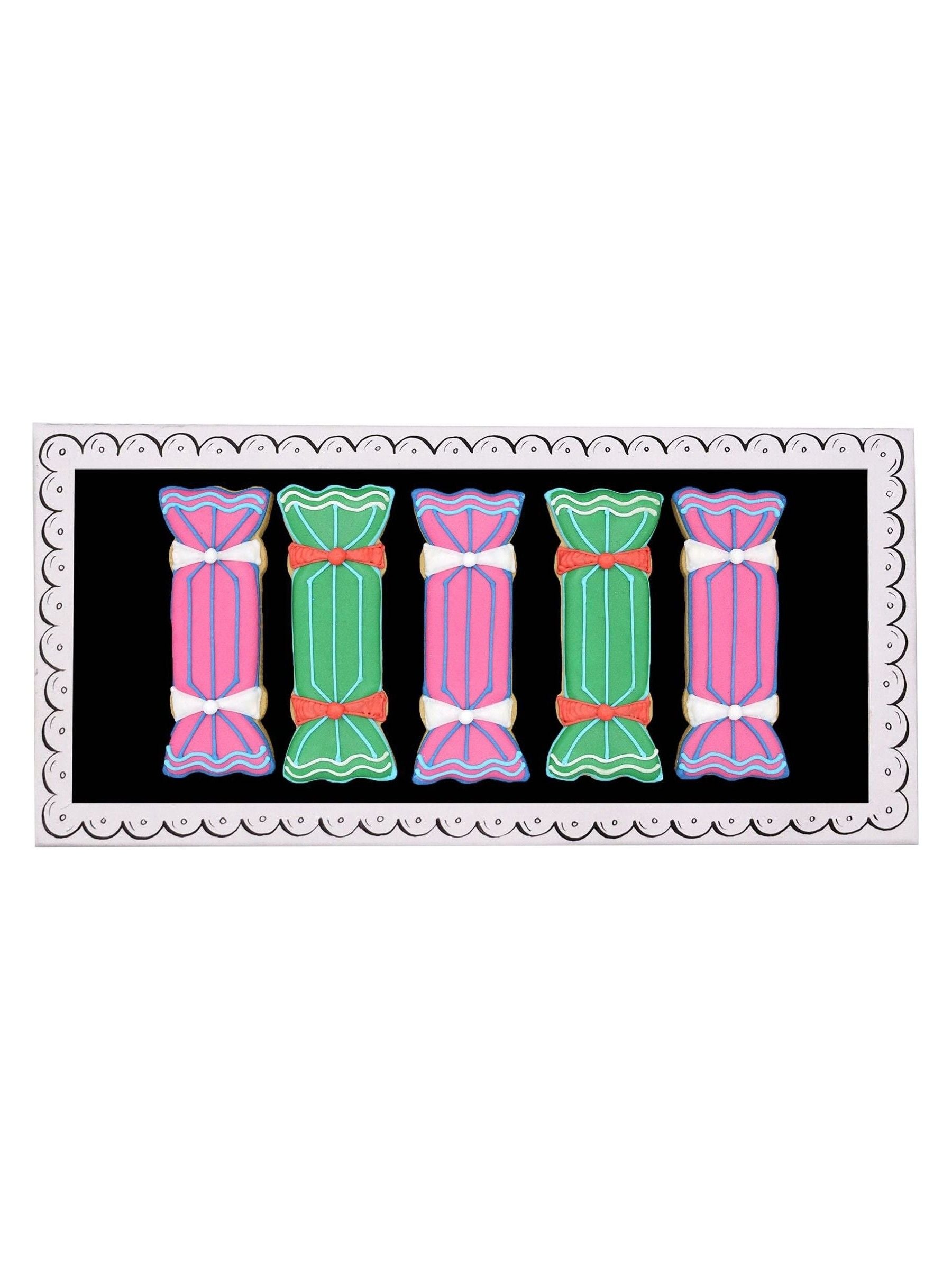 Biscuiteers Hand-Iced Chrsitmas Crackers Letterbox Gift