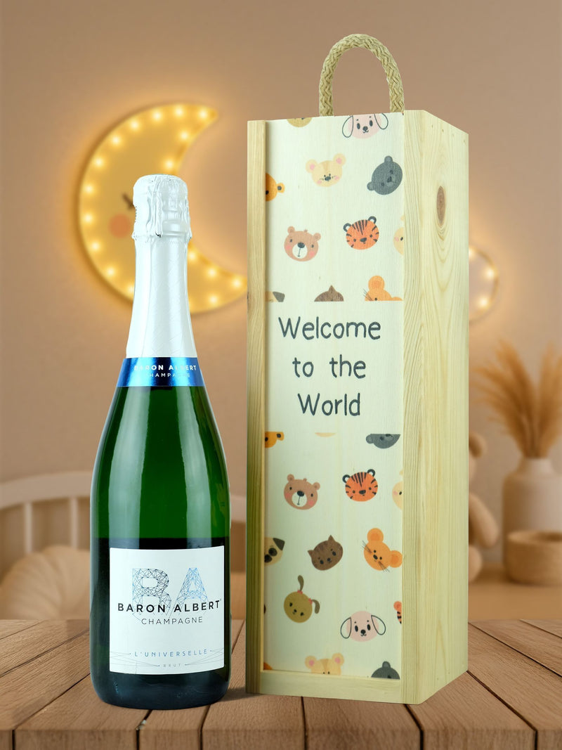 LeBonVin gift box with Baron Albert Brut Champagne 750ml, UK version