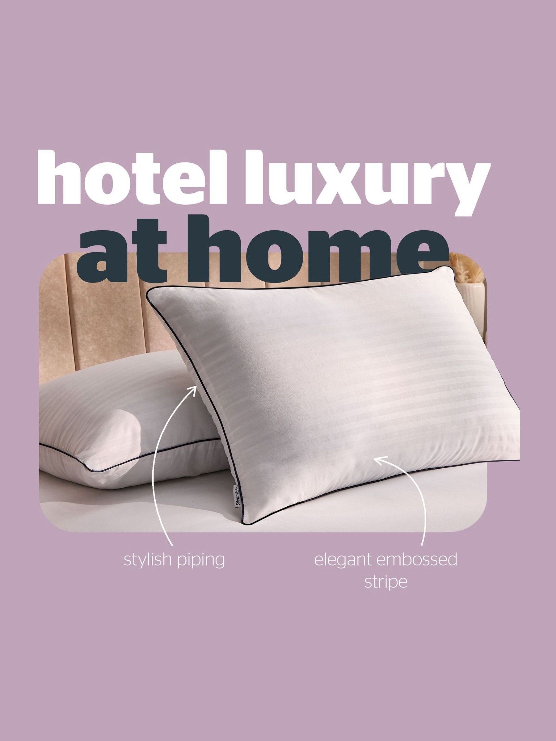 Silentnight Luxury Piped Hotel Collection 4 Pack Pillow