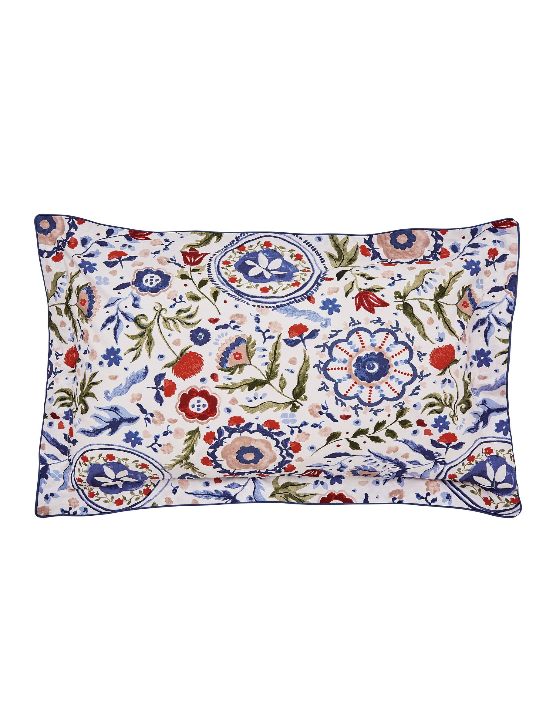 Joules Navy Multi Festival Flowers duvet cover and pillowcase set, UK version