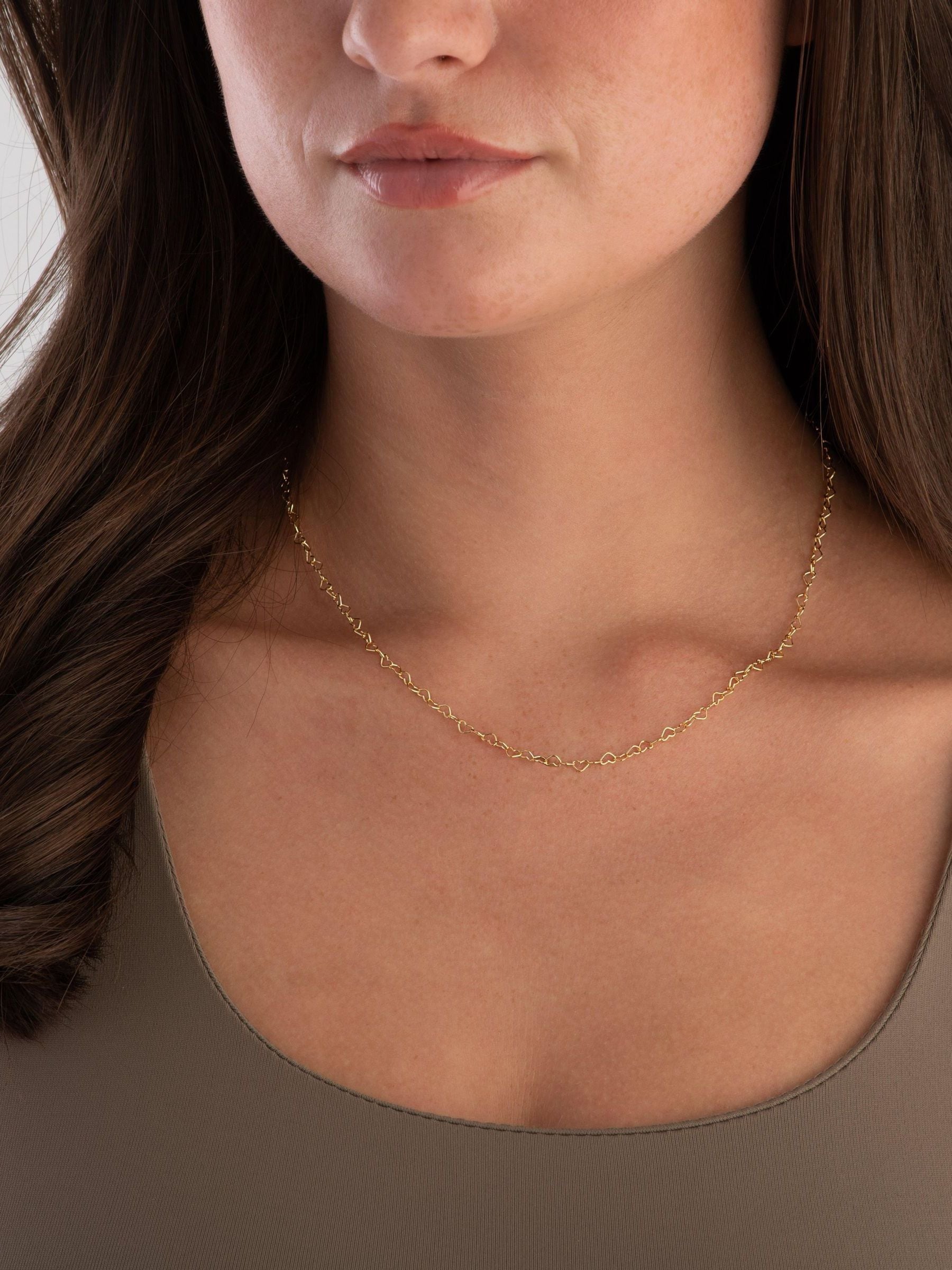 Beaverbrooks gold plated heart chain necklace 45cm - British product