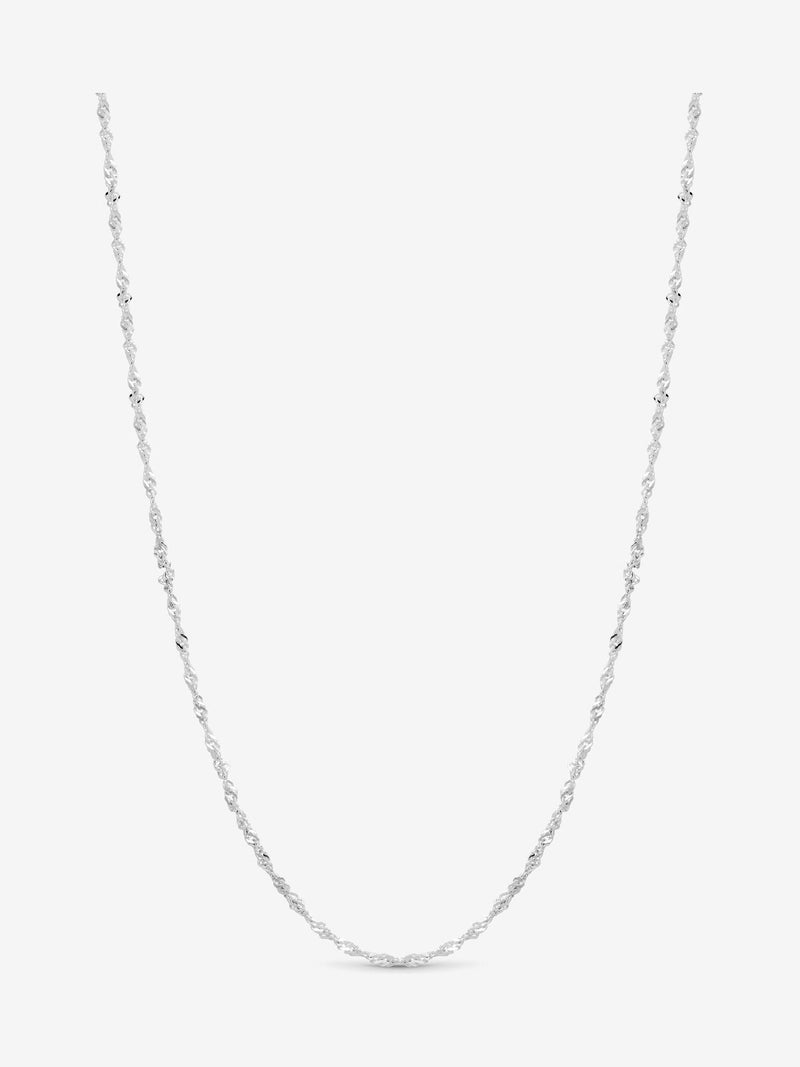 Sterling Silver Polished Twist Chain Necklace 406mm