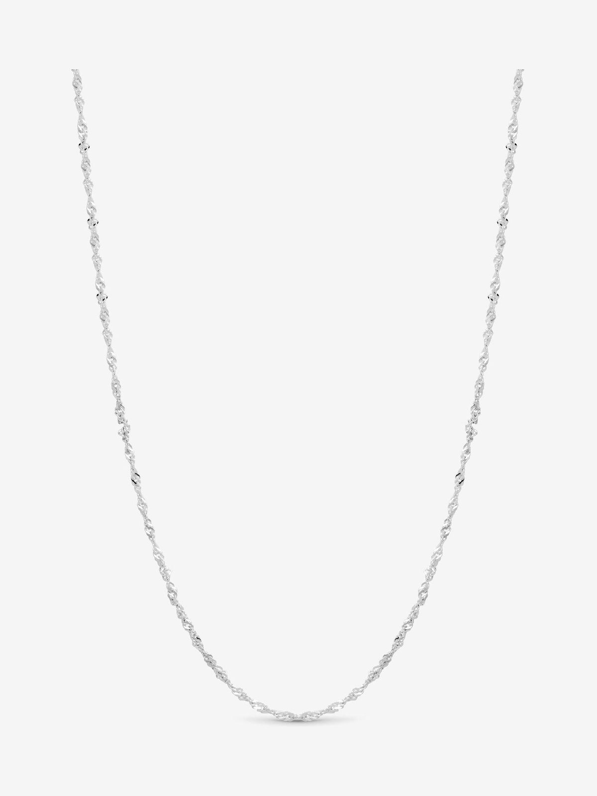 Sterling Silver Polished Twist Chain Necklace 406mm