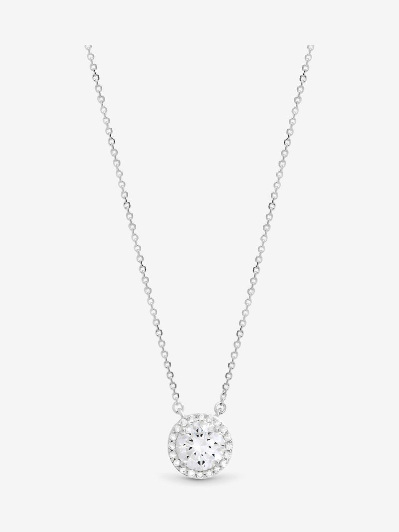 Simply Silver cubic zirconia halo pendant (British brand)