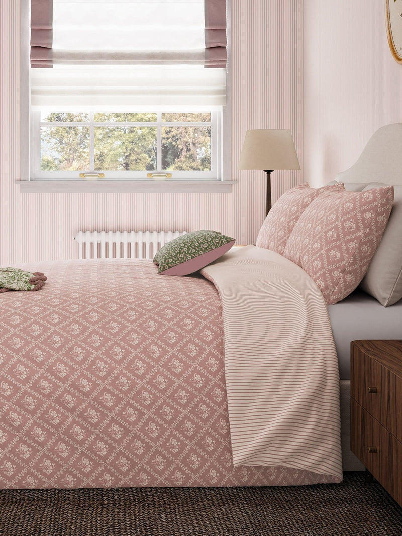 Helena Springfield Pink Meadow Posy 100% cotton duvet set, UK version