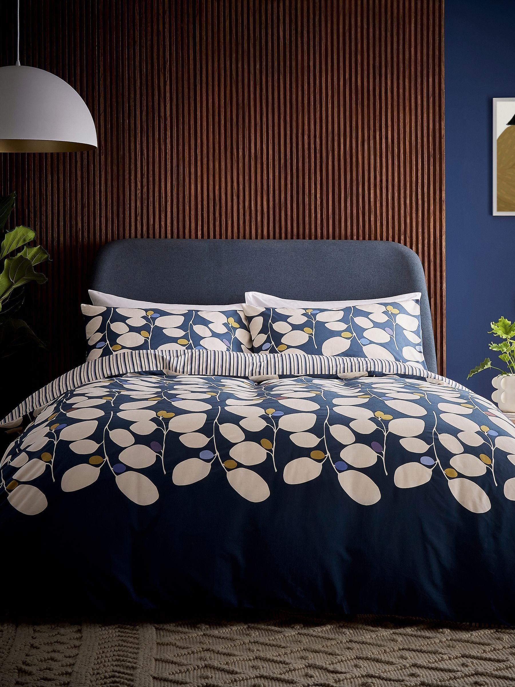 Helena Springfield Navy Althea 100% Cotton Duvet Set
