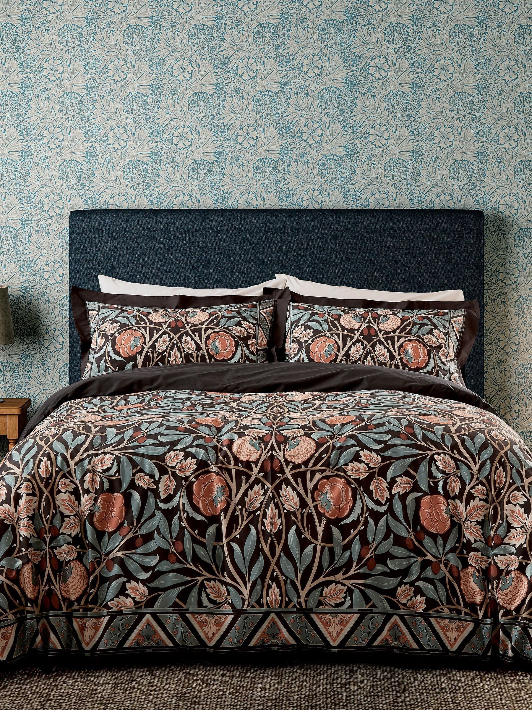 Morris & Co Olive Rose duvet set, imported from the UK
